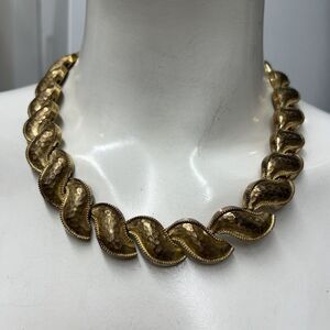 PAJ BB‎ Necklace Hammered Brassy Gold Links VERY Impressive Piece
